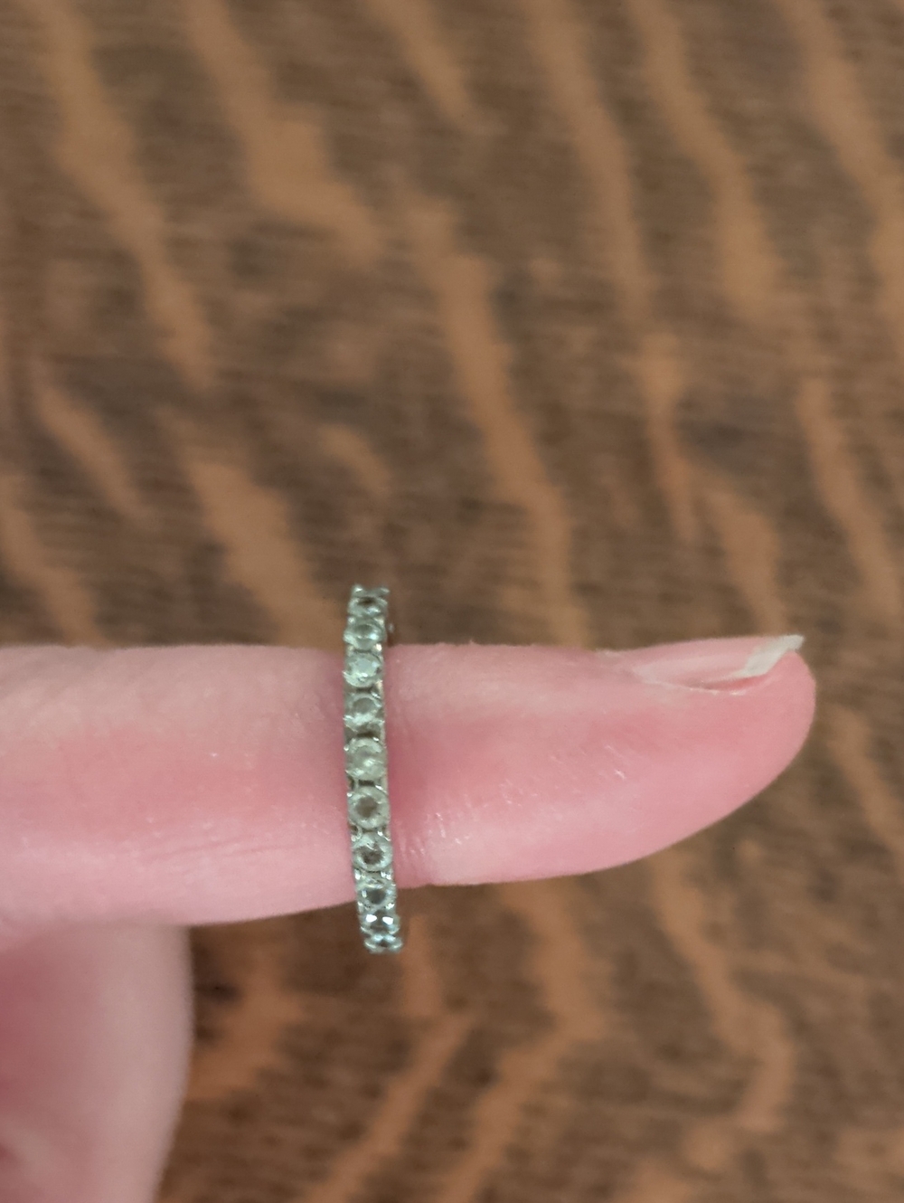 Delicate Silver Crystal Eternity Band - Women's Jewelry
